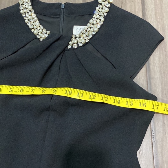 Eliza J bejeweled neckline black formal dress‎ sheath - Picture 6 of 10